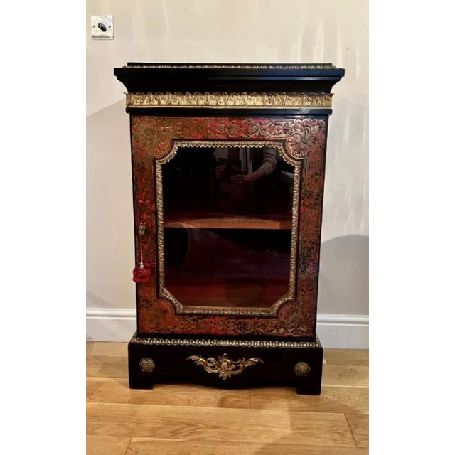 Mid 19th Century Victorian French Boulle Display Cabinet, 1860s For Sale - Image 5 of 12