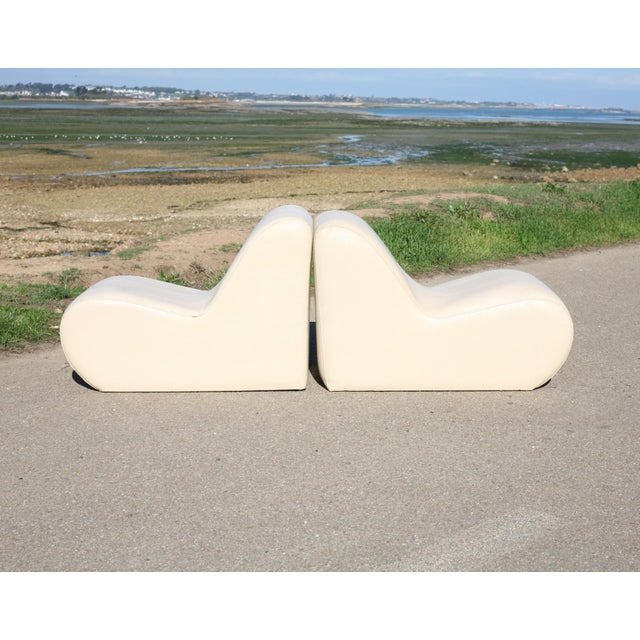 Vintage Faux Leather Lounge Chairs, 1970s, Set of 2 For Sale - Image 14 of 18