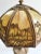 Antique Art Nouveau 8 Panel Slag Glass Lamp With Desert Scene Palm Trees, for Repair For Sale - Image 16 of 18