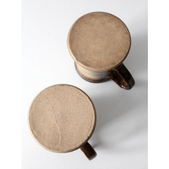 Vintage Studio Pottery Mugs Pair For Sale - Image 6 of 9