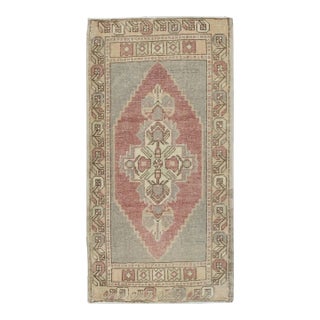 Oriental Hand Knotted Rug Turkish Mini Rug 1'8" x 3'3" For Sale