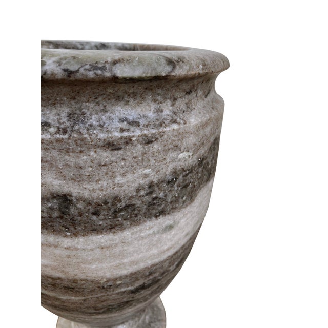 Marble Vase With Beautiful Greige Tones For Sale - Image 4 of 8