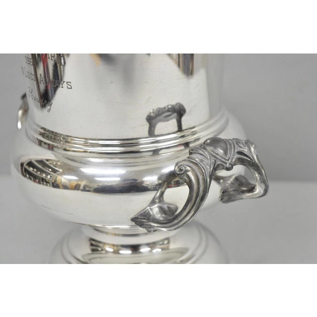 Vintage Fb Rogers Silver Plated Trophy Cup Champagne Chiller Ice Bucket Engraved For Sale In Philadelphia - Image 6 of 18