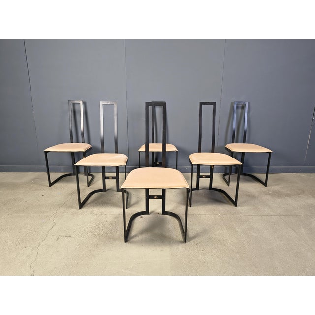 1980s Postmodern Dining Chairs by Gastone Rinaldi for Thema, Italy, 1980s, Set of 6 For Sale - Image 5 of 15