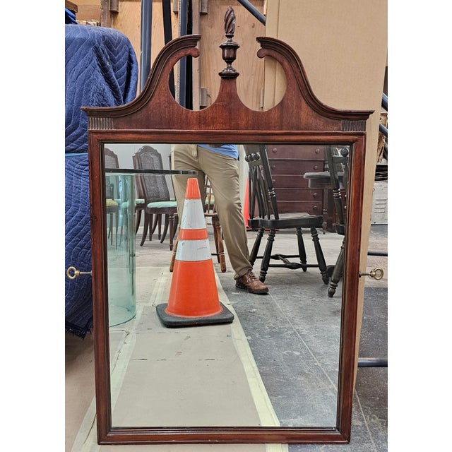 Mid Century Georgian Style Mahogany Wall Mirror For Sale - Image 4 of 6