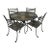 Vintage Wrought Iron Patio Set in the Style of Russell Woodard For Sale
