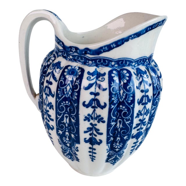 Late 19th Century Mintons Blue and White Queensberry Pitcher For Sale
