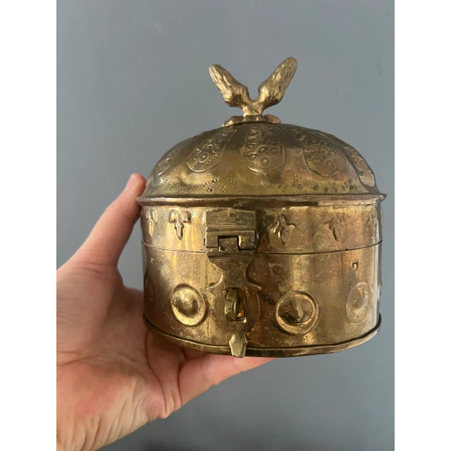 Vintage Small Brass Hinged Trinket Box For Sale - Image 10 of 12