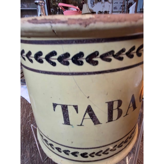 Yellow French Yellow Glazed Tobacco Jar For Sale - Image 8 of 10