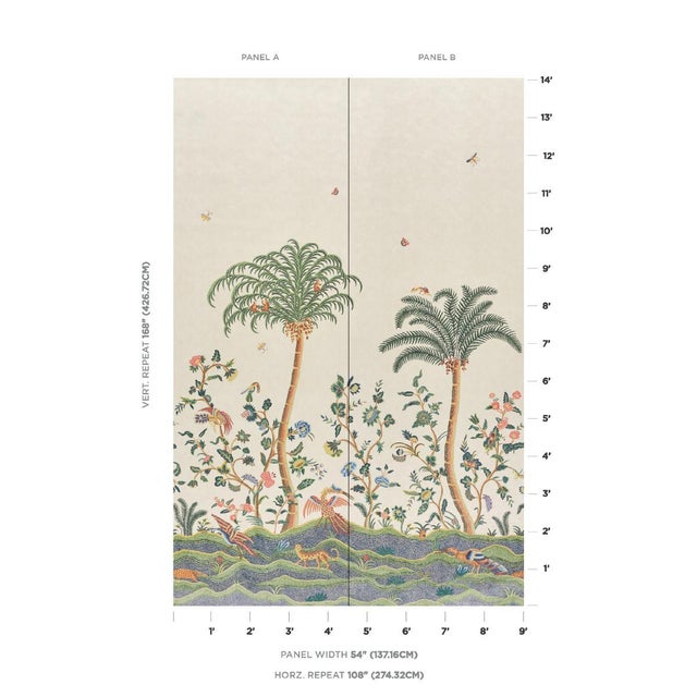 Contemporary SAMPLE - Schumacher Spotswood Crewel 2 Panel Set In Multi For Sale - Image 3 of 7