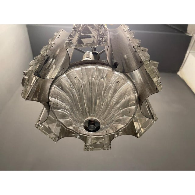 Cut Crystal & Chrome Pendant Light, 1970s For Sale - Image 9 of 14
