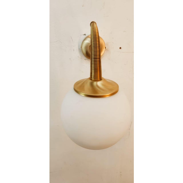 Brass Wall Light with Glass Sphere For Sale - Image 12 of 18