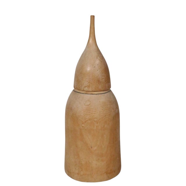 Brown Late 20th Century Covered Wood Bottle From Brundi For Sale - Image 8 of 8