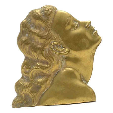 Early to Mid 20th Century Gilt Bronze Plaque of a Female Bust in ...