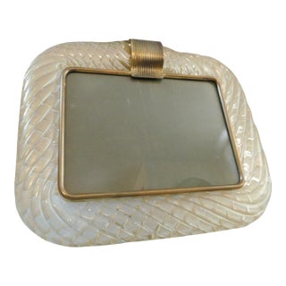 20th Century Clear With Gold Flecks Murano Photo Frame For Sale