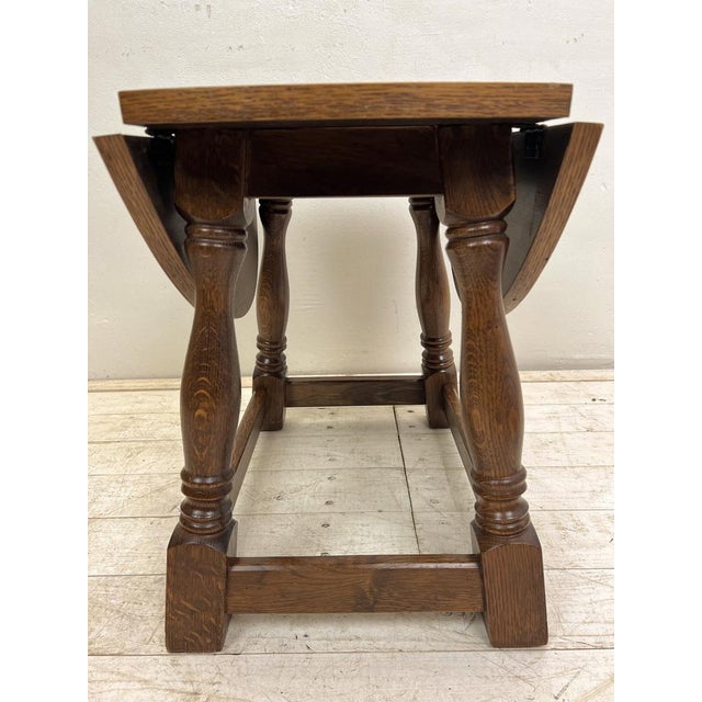 1950s Brutalist Style Drop-Leaf Coffee or Side Table in Oak, 1950s For Sale - Image 5 of 16