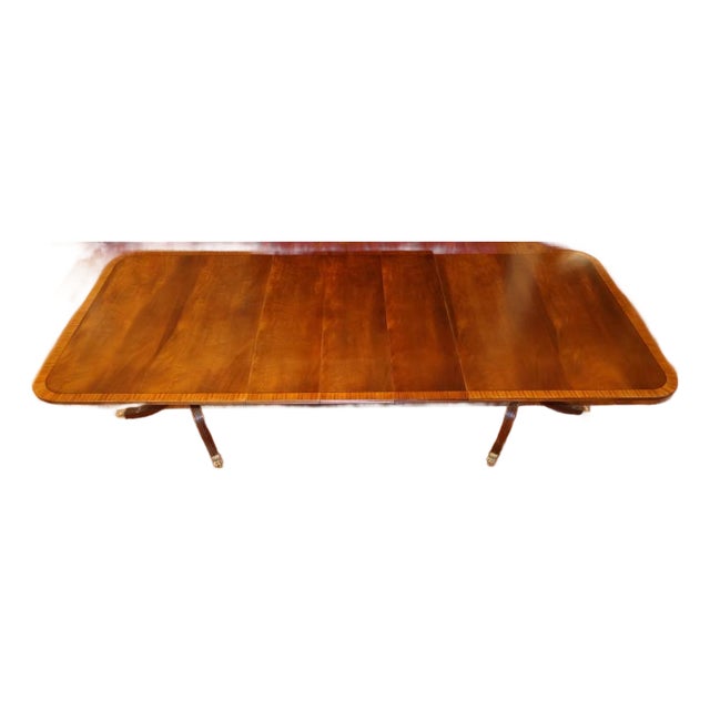 1980s Kittinger Flame Mahogany Regency Style Conference Dining Table For Sale
