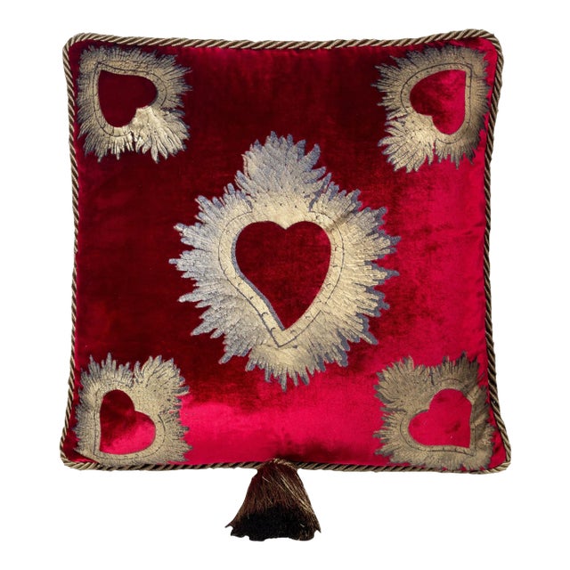 Sacred Heart Silk Velvet Pillow Cover For Sale