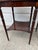Pair of Vintage Hepplewhite Style Mahogany Side Tables With Pierced Galleries and Lower Shelves For Sale - Image 10 of 12