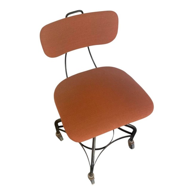 Designed in the 1960s, this industrial, drafting office task chair is by Toledo Metal Furniture Co. This task chair...