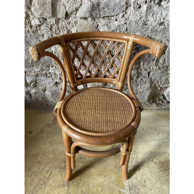 Wicker Table and Chairs, 1970s, Set of 3 For Sale - Image 12 of 18