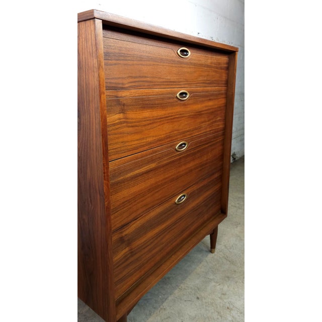 Mainline by Hooker Beautiful Restored Original Mid Century Modern Tall Dresser Highboy Mainline by Hooker Furniture For Sale - Image 4 of 14