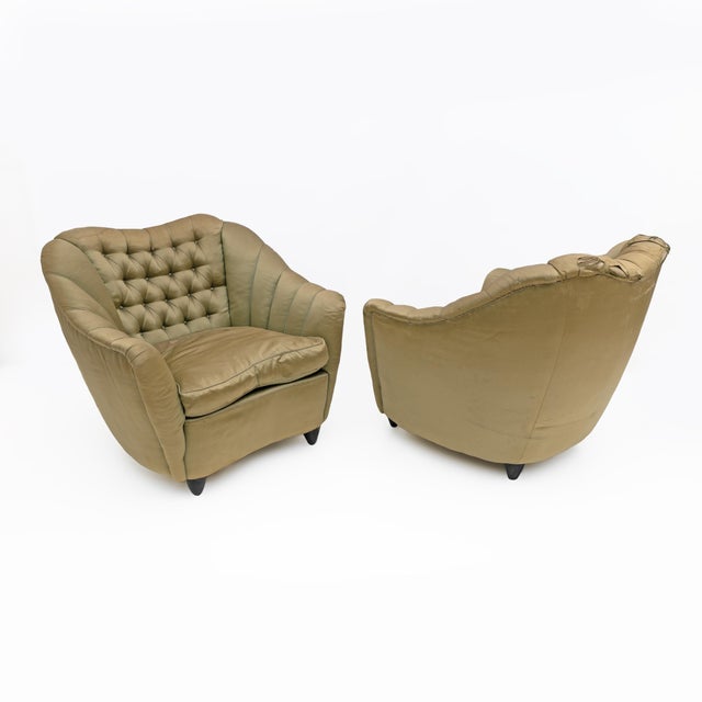 Wood Mid-Century Modern Curved Chairs by Gio Ponti, 1940s, Set of 2 For Sale - Image 7 of 7
