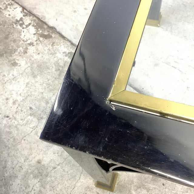 Regency Modern Dark Chrome and Glass End Table- Design Institute of America For Sale - Image 9 of 13