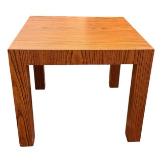 Vintage 1970s Large Boho Wood-Grain Laminate Side/End Table For Sale
