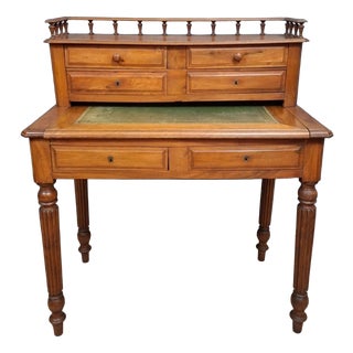 Antique 19th Century Louis Philippe Walnut Desk with Tiered Top For Sale