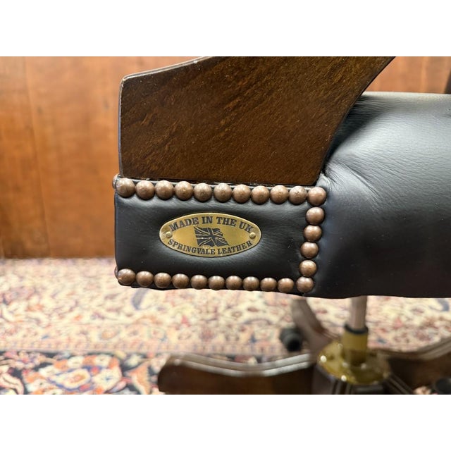 English Springvale Chesterfield Office Chair For Sale - Image 4 of 9