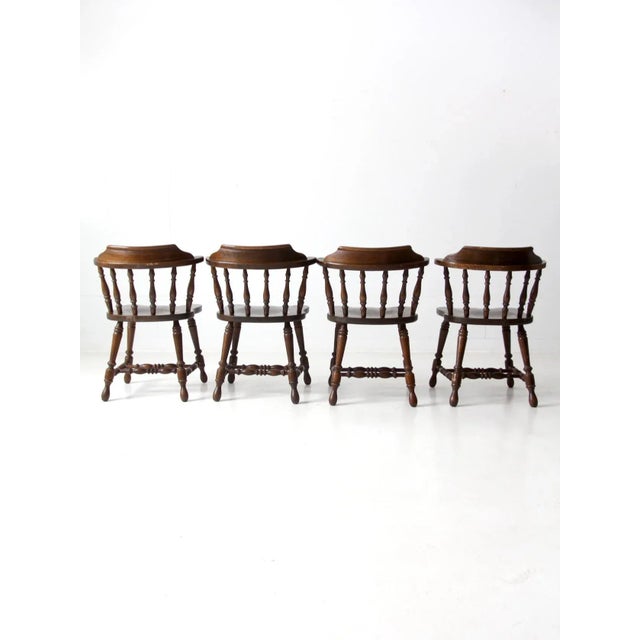 Vintage Richardson Brothers Company Oak Dining Chairs Set of 4 For Sale - Image 6 of 12