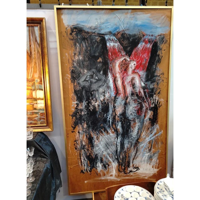 1990s Frédéric Rusconi, The Bathers' Fountain, 1994, Oil Painting For Sale - Image 5 of 6