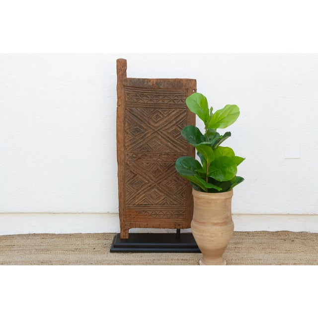 Brown Rustic Beautifully Carved Bandiagara Diamond Door For Sale - Image 8 of 8