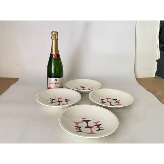 20th Century French Modernist Ceramic Plates with Geometrical Pattern Decor, Set of 4 For Sale - Image 9 of 11