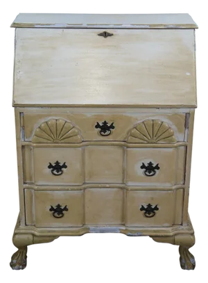 Antique Chippendale Painted Goddard Chest Secretary Writing Desk