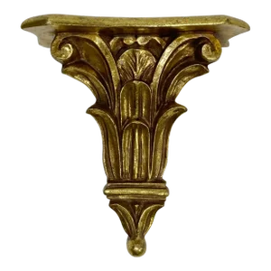 Vintage Gilt Wood Acanthus Leaf Wall Shelf