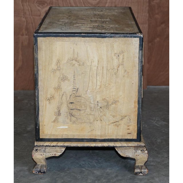 Chinese Carved Camphor Wood Chest of Drawers, 1920s For Sale - Image 11 of 18