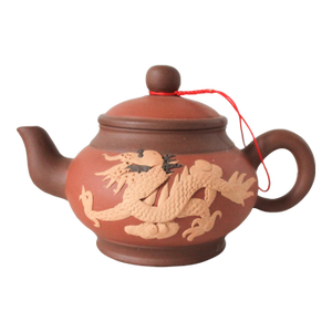 Chinese Yixing Zisha Clay Teapot W/ Dragon & Bird Motif