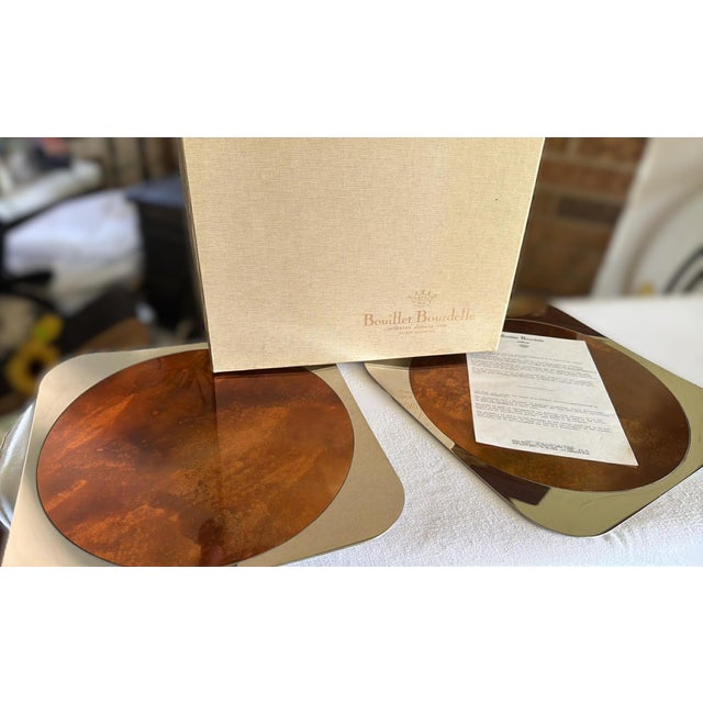Metal 1960s Mid Century Modern Bouilett Bourdelle Serving Tray Minimalist Luxury Entertaining Wedding - Set of 2 For Sale - Image 7 of 13