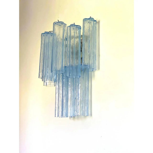 Light-Blue Tronchi Murano Glass Wall Sconces by Simoeng for Simoeng, Set of 2 For Sale - Image 10 of 11