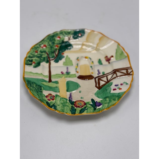 English Ceramic Folk Art Plate For Sale In Charleston - Image 6 of 7