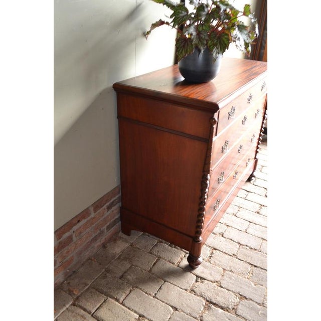 Wood Antique Dutch Mahogany Chest of Drawers, 1820 For Sale - Image 7 of 10