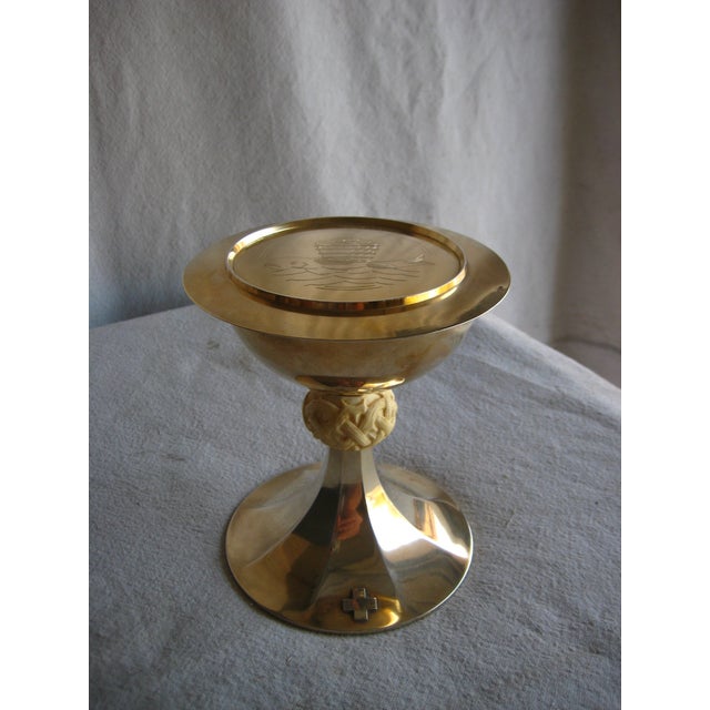 Silver French Silver-Gilt Mid 20th Century Chalice in Box For Sale - Image 8 of 13