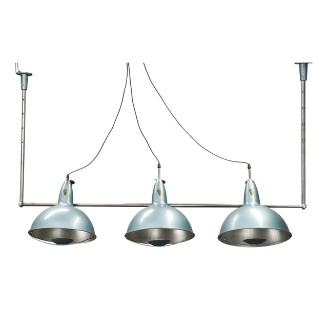 Italian Industrial 3-Light Chandelier from A.L.F Firenze, 1970s For Sale