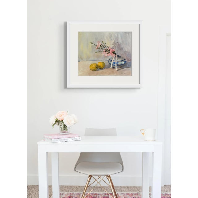 "Apples in the Sunlight" Original Impressionist Flower and Fruits Still Life Watercolor on Paper Painting Art by Anna Novick, Framed For Sale - Image 9 of 11