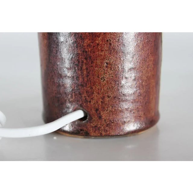 Textile Sculptural Ceramic Table Lamp by Gunver Bilde Sørensen, Denmark, 1970s For Sale - Image 7 of 11