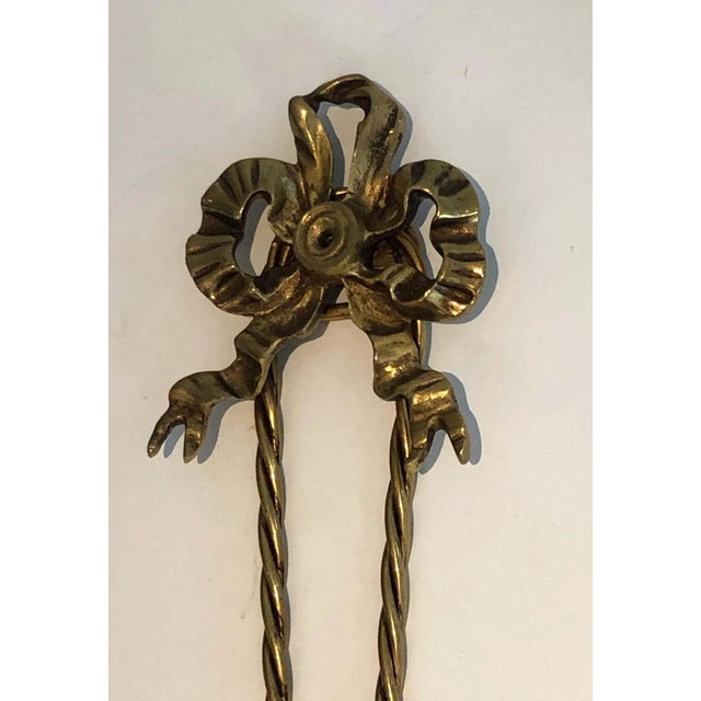 Bronze 1950s French Louis XVI Style Bronze Wall Lights with Ribbons - A Pair, Unwired For Sale - Image 8 of 13