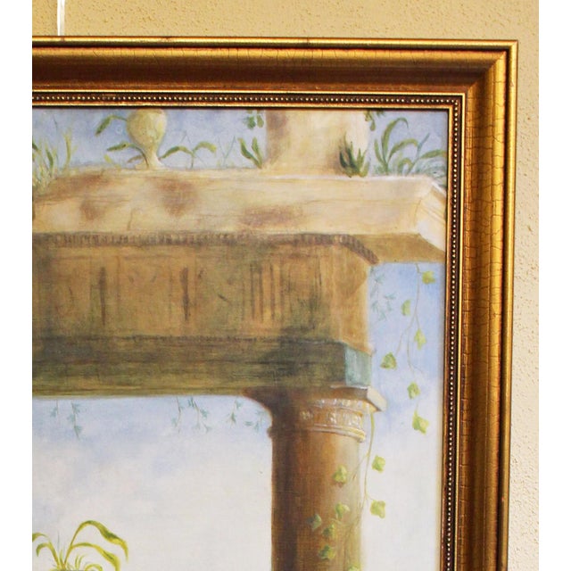 Painting of Italian architectural ruins, early-mid 20th century, European. Large size, on board. In the manner of Gino de...