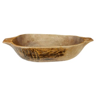 Large Rustic Dugout Hand Carved Bowl, 1890s For Sale